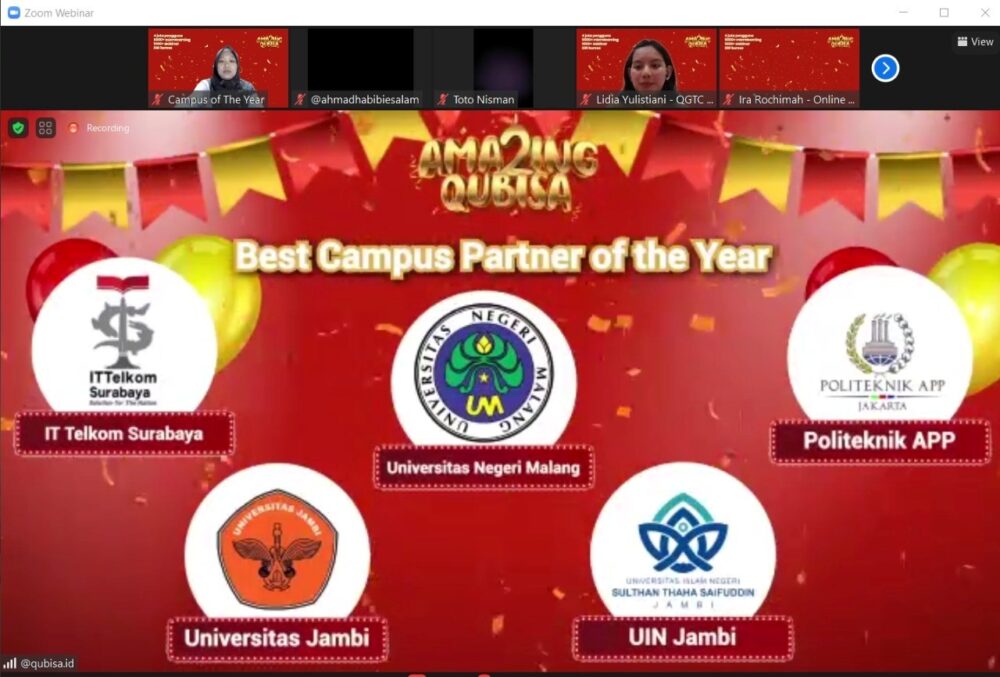 UNJA Raih The Best Campus Partner of The Year 2022 Oleh QuBisa Indonesia