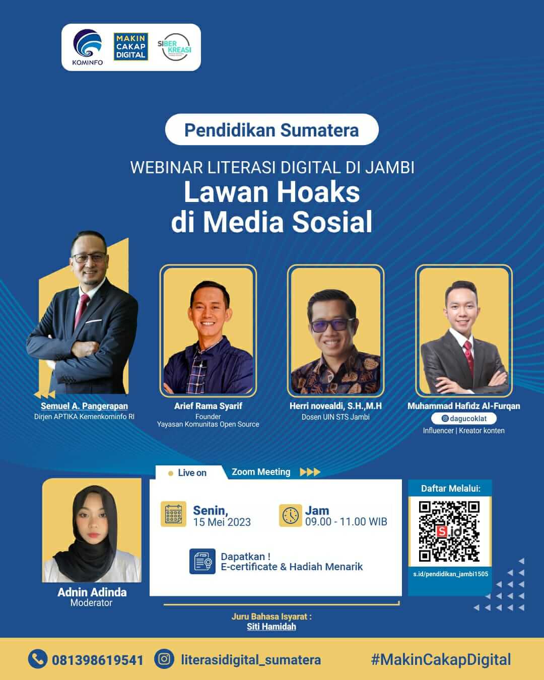Webinar Literasi Digital di SMPN 9 Muaro Jambi Ajak lawan Hoaks di Media Sosial