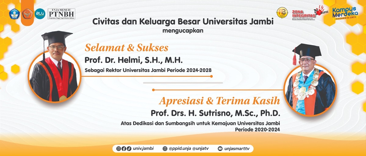 Hari Ini, Prof Helmi Bakal Dilantik sebagai Rektor Unja Periode 2024-2028