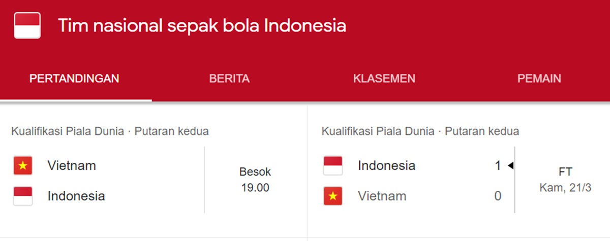 Simak, Jadwal Siaran Langsung Timnas Indonesia vs Vietnam 