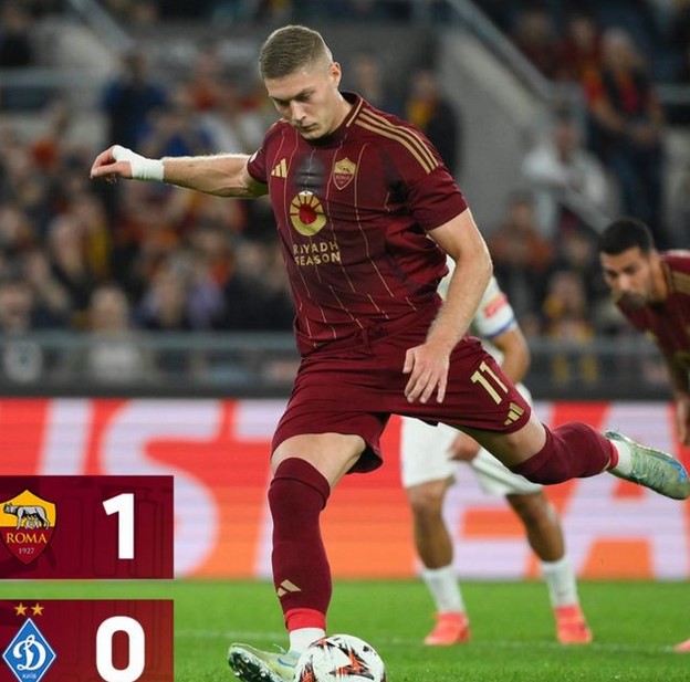 Gol Tunggal Artem Dovbyk Bawa AS Roma Kalahkan Dynamo Kiev 1-0 di Liga Europa