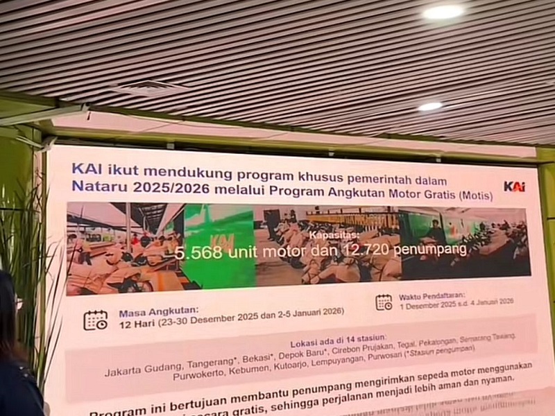 Buat yang Mau Bawa Motor Saat Nataru, KAI Siapkan 5.568 Kuota Motis: Ini Jadwal & Aturannya