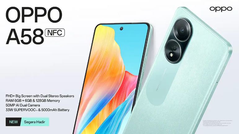 Sedang Turun Harga, Cek Spesifikasi Ponsel Oppo A58 Disini