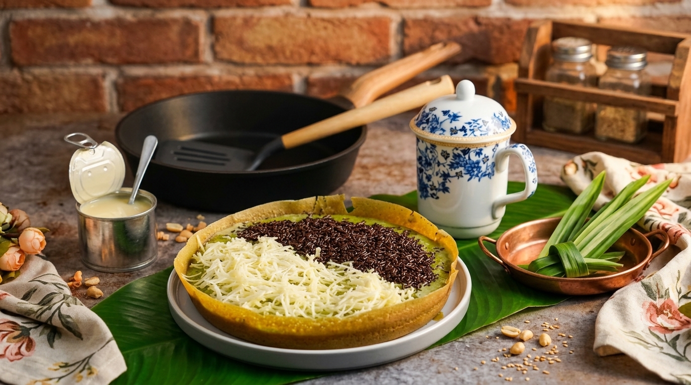 Resep Martabak Manis Teflon Bersarang Sempurna dan Lembut