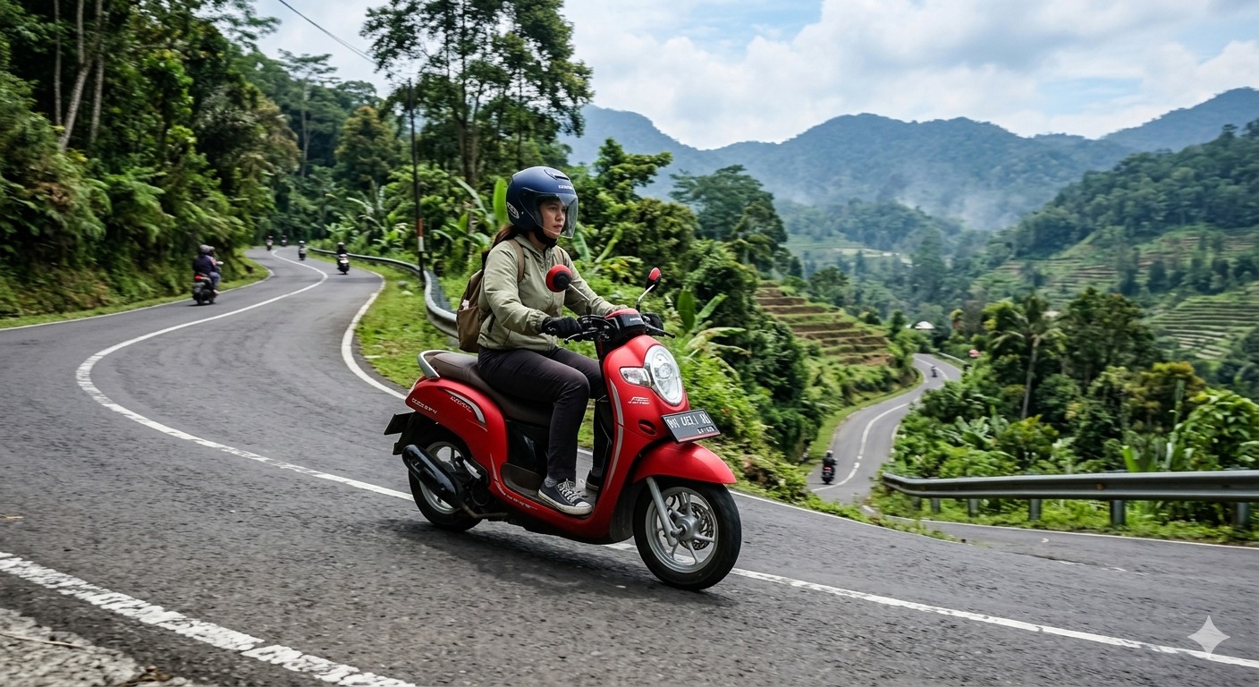 Tips Aman Pengereman di Jalan Menurun, Bagi Pengendara Motor Matic