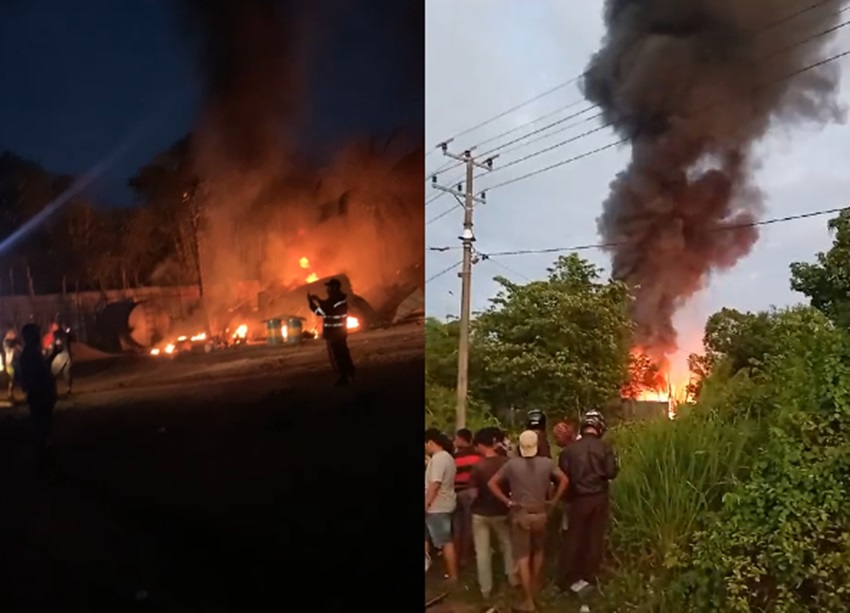 BREAKING NEWS: Gudang Minyak di Kota Jambi Terbakar 