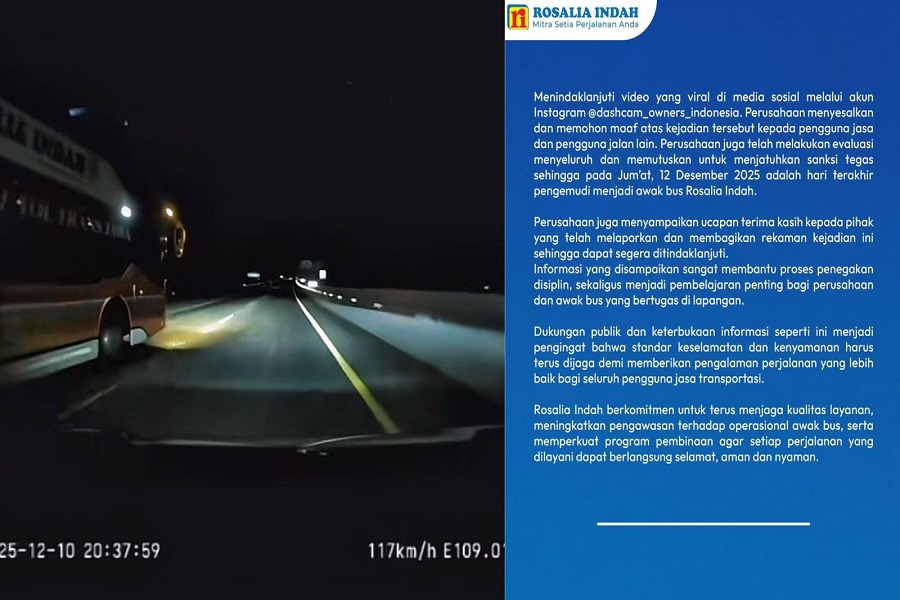 Viral! Aksi Ugal-ugalan di Jalan Tol Berujung Pemecatan Sopir Bus Rosalia Indah