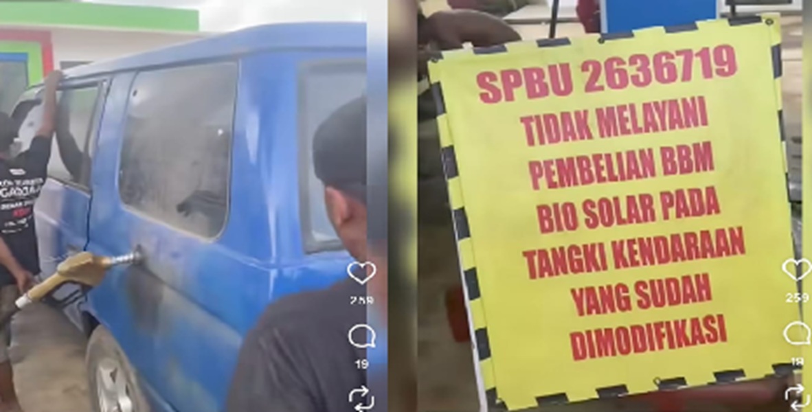 Viral! Diduga Mobil Pelansir Solar Bebas Isi BBM di SPBU Rantau Rasau, Netizen Sindir Polres Tanjab Timur