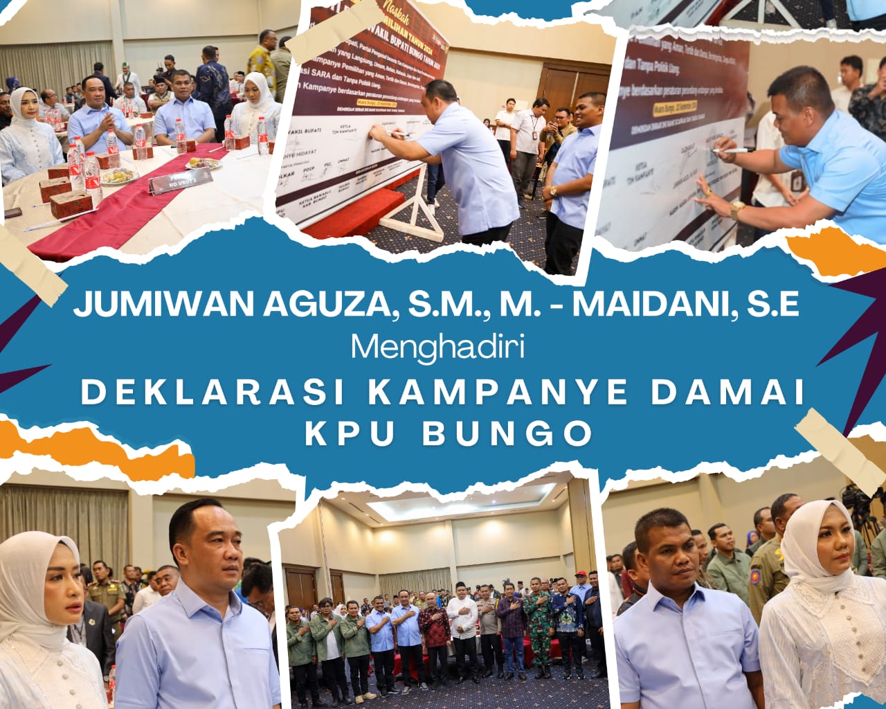 Paslon Nomor Urut 2 JADI Hadiri Deklarasi Kampanye Damai Oleh KPU Bungo