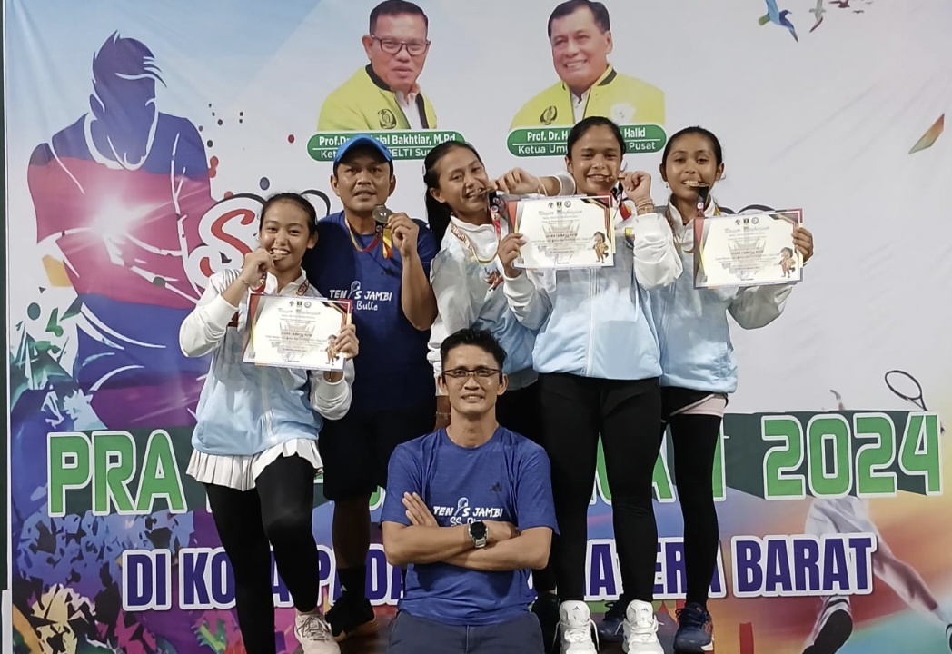 Raih Medali Emas Kejuaraan Tenis Pra Popnas, Tim Junior Putri Jambi Rebut Tiket Popnas 2025