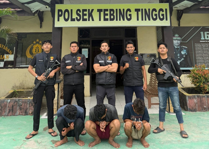 Nah! Polsek Tebing Tinggi Tangkap 3 Maling Motor, Ada Warga Lampung dan Riau