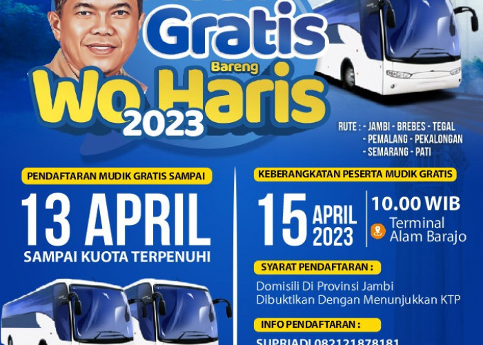 Pemprov Jambi Tak Ada Anggaran, Cek Pendaftaran Mudik Gratis Lebaran 2023 dari Organda Provinsi Jambi