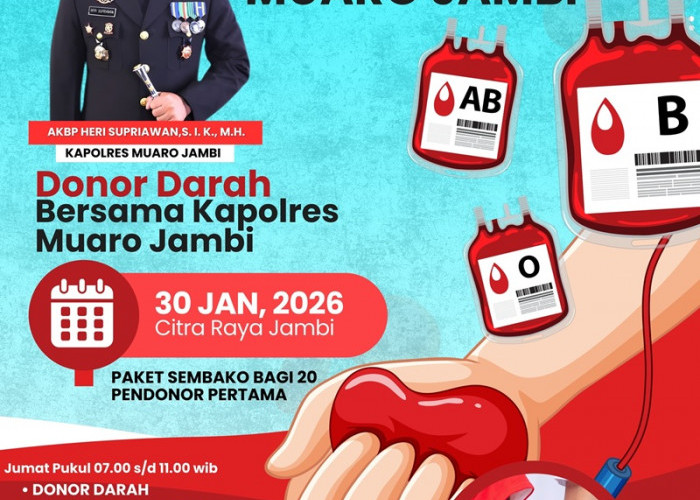 Kapolres Muaro Jambi Turun Langsung Gelar Donor Darah, Cek Kesehatan hingga Drag Race Anti Balap Liar 