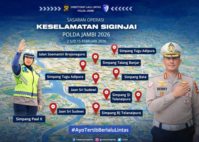 Operasi Keselamatan Siginjai 2026 Dimulai, Polda Jambi Gelar Razia 2–15 Februari, Ini Titik Rawan