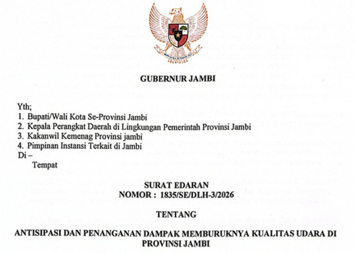Kualitas Udara Jambi Memburuk, Gubernur Al Haris Keluarkan 10 Langkah Penting hingga Opsi Sekolah dari Rumah