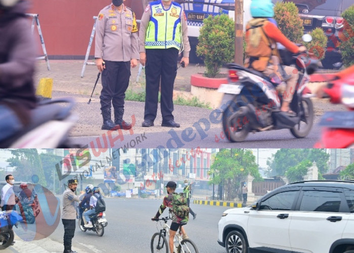 Bagi Tugas Pantau dan Atur Lalu Lintas Pagi! Kapolda Jambi di Simpang Adipura, Wakapolda Turun ke Bukit Baling