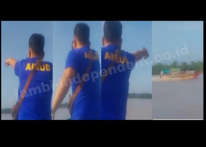 Kampung Laut Geger! Marnit Ditpolairud Polda Jambi Beri Tembakan Peringatan ke Speed Boat Ini