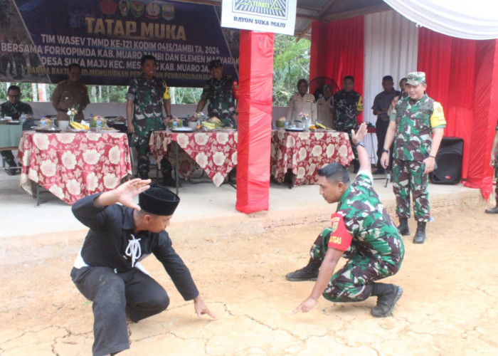 Kunjungan Tim Wasev padaTMMD ke-121 di Desa Suka Maju, Masyarakat Unjuk Kebolehan