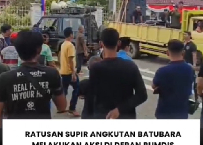 Ratusan Sopir Angkutan Batu Bara Demo di Depan Rumdis Gubernur Jambi, Minta Jalur Darat Dibuka