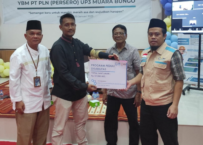 YBM PLN UP3 Muara Bungo Berikan Bantuan Disabilitas Senilai Rp39,5 Juta