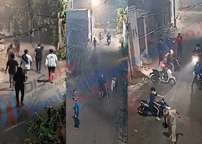 Kota Jambi Belum Aman dari Bujang Madesu? CCTV Rekam Aksi Saling Serang di Gang Kampung Bahagia