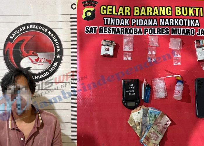 Satresnarkoba Polres Muaro Jambi Temukan 12 Paket Sabu di Talang Duku, Amankan Timbangan hingga Uang Tunai