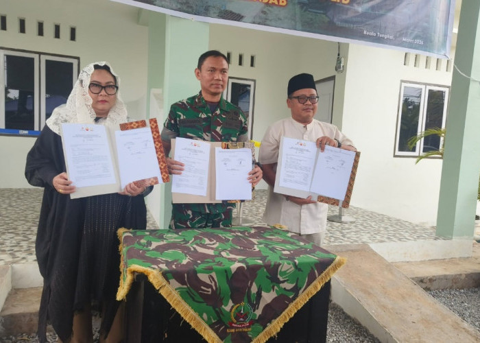 SKK Migas PetroChina Lakukan Serah Terima Gedung Koramil Betara dan 2 Unit Asrama Kodim 0419/ Tanjab