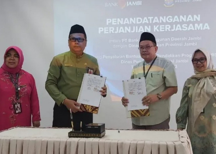 Disdik Provinsi Jambi MoU dengan Bank Jambi Salurkan Bantuan Biaya Dumisake 2023