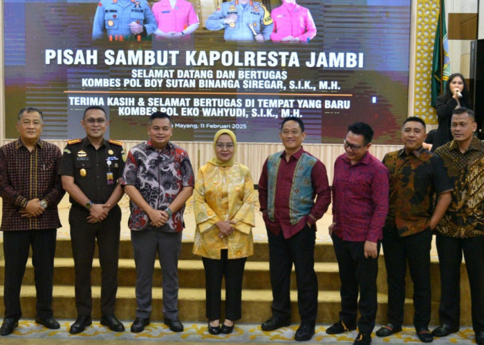 Pj Wali Kota Hadiri Pisah Sambut Kepala Kepolisian Resor Kota Jambi