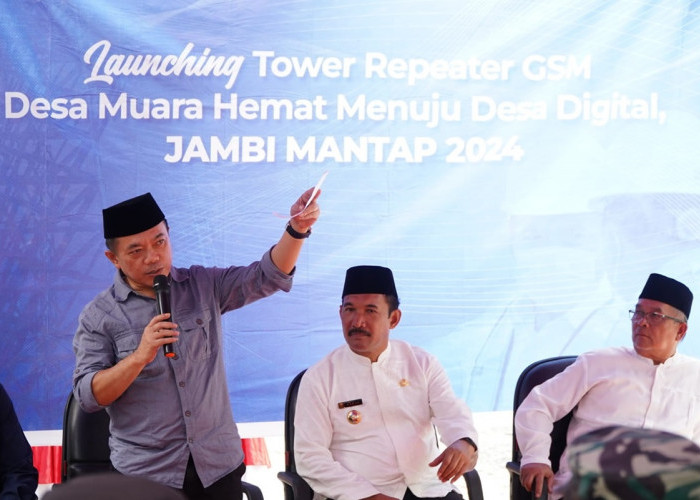 Gubernur Jambi Al Haris Launching Repeater GSM di Kawasan Muara Hemat