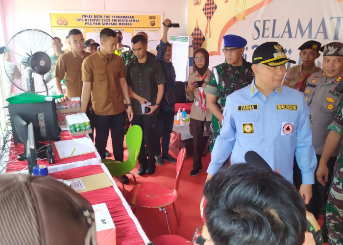 Monitoring Arus Mudik di Kota Jambi, Satlantas Polresta Imbau Waspada Titik Macet