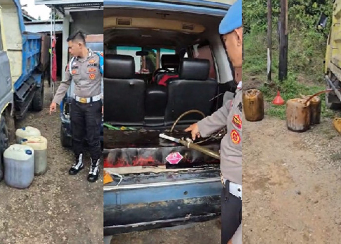 Penertiban BBM di SPBU Lubuk Landai, Polres Bungo Amankan 31 Jerigen BBM Solar dan 6 Kendaraan Pelansir