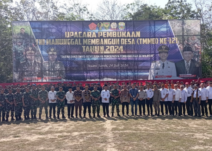 Kasrem 042/Gapu Hadiri Pembukaan TMMD ke-121 Kodim 0415/Jambi di Desa Suka Maju