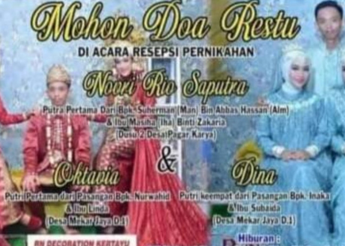 Viral Undangan Pernikahan 1 Pria 2 Wanita di Sumsel,  Netizen : The Real Sikok Bagi Duo