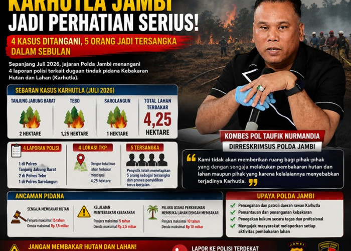 Polda Jambi Blak-blakan! Ungkap Penanganan 4 Laporan dan 5 Tersangka Kasus Karhutla dalam Sebulan