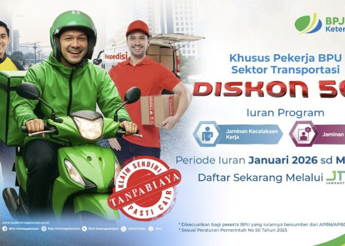 Jangan Lewatkan! BPJS Ketenagakerjaan Buka Program Potongan Iuran 50 Persen bagi Pekerja Mandiri hingga Maret 