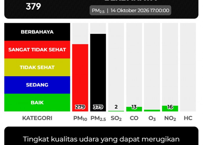ISPU Tebo Tembus 379 dan Masuk Kategori Berbahaya, PM2.5 Jadi Sorotan