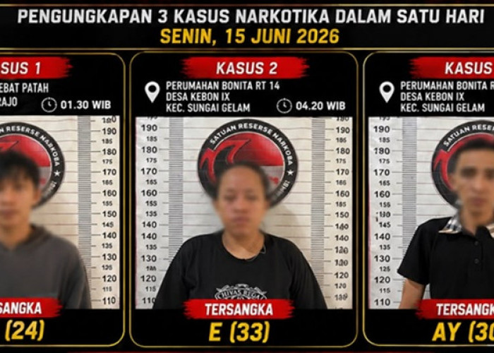 Tiga Pengedar Sabu Digulung dalam Sehari! Polres Muaro Jambi Temukan Belasan HP dan Alat Isap