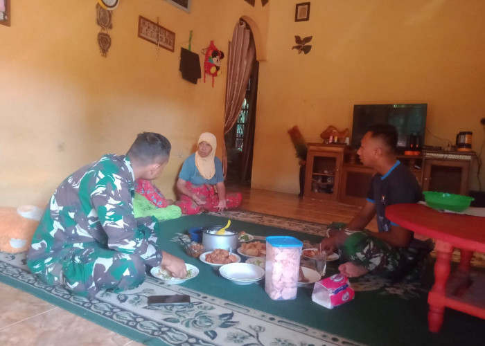 Hangat dan Penuh Kekeluargaan,Momen Satgas TMMD ke-121 dari Kodim 0415/Jambi Sarapan Bersaama Warga