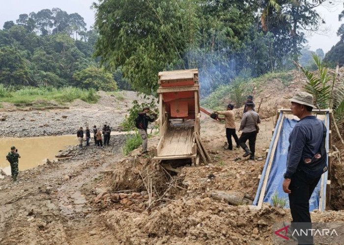 250 Personel Gabungan Tertibkan PETI di Geopark Merangin