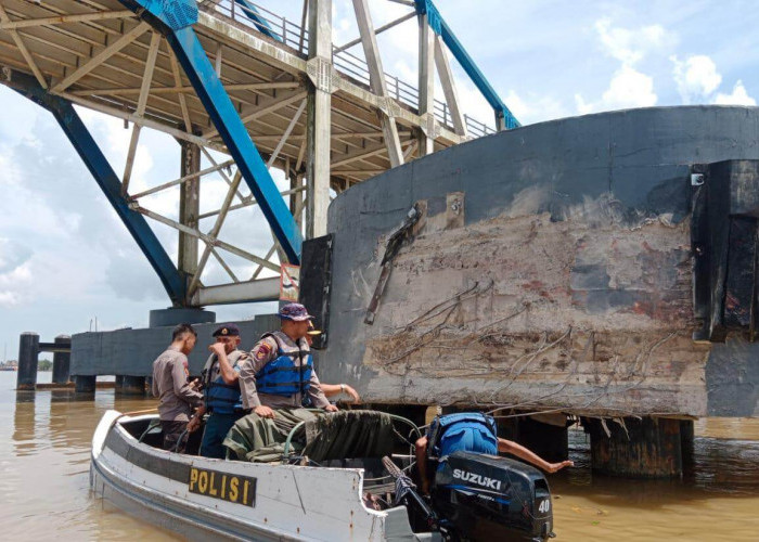 Hitung Kerusakan Jembatan Muaro Sabak Pasca Insiden Ditabrak Tongkang Batu Bara