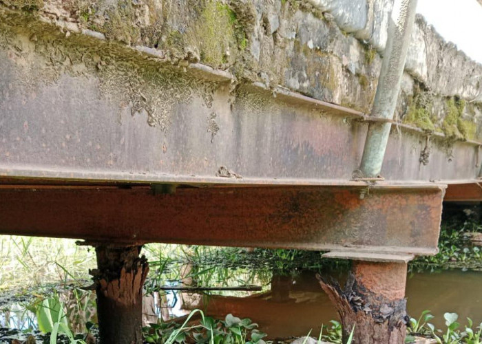  Waduh..! Jembatan Penghubung Amblas, Warga Terpaksa Pilih Jalur Alternatif 