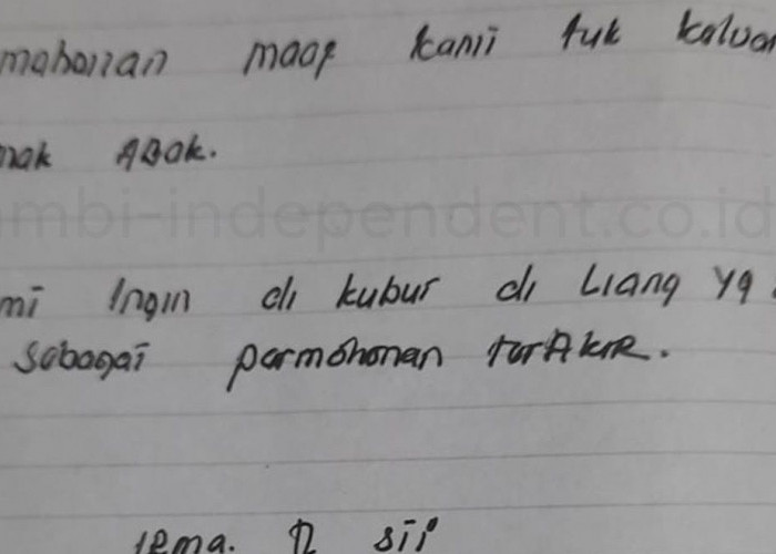 Pesan Terakhir Pasangan Suami Istri Gantung Diri di Kabupaten Merangin, Minta Dikubur Satu Liang