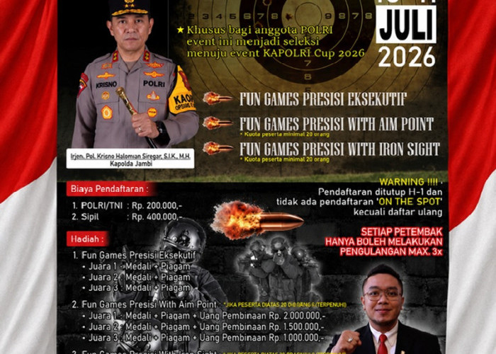 Nantikan Kapolda Cup 2026! Ajang Adu Akurasi Penembak Jambi dan Jadi Panggung Lahirnya Atlet Masa Depan
