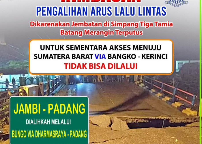 Jalan Bangko-Kerinci Putus, Lalu Lintas Dialihkan Melalui Kabupaten Bungo Via Dharmasraya-Padang