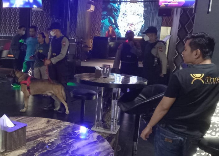 Antisipasi Geng Motor, Ditsamapta Polda Jambi Turunkan Anjing Pelacak ke Tempat Hiburan Malam di Kota Jambi