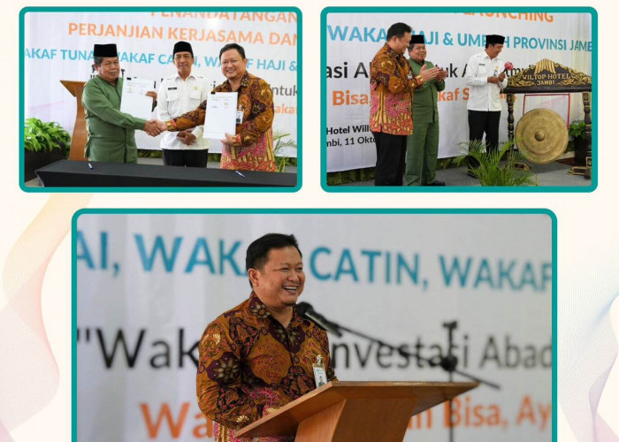 Penandatanganan Kerjasama PT Bank Syariah Indonesia Tbk dengan BWI Provinsi Jambi