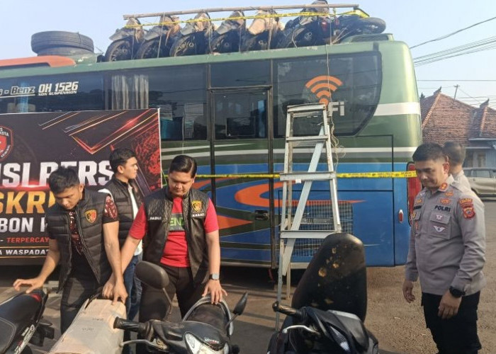 Gulung Jaringan Lintas Provinsi, Polres Cirebon Kota Sita 23 Motor yang Siap Dikirim ke Jambi