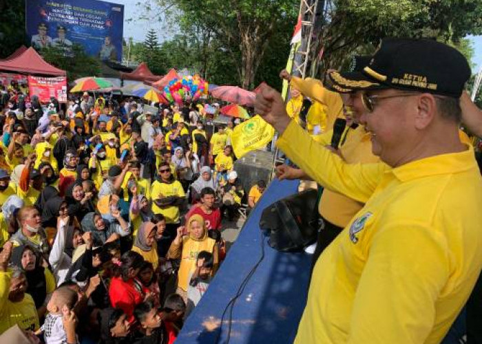 Airlangga Hartarto Presiden 2024 Menggema di Jambi, 16 Ribu Masyarkat Ikuti Jalan Sehat HUT Golkar ke-58