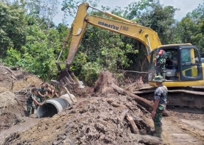 Satgas TMMD ke-121 Kodim 0415/Jambi Selesaikan Pemasangan Gorong-gorong